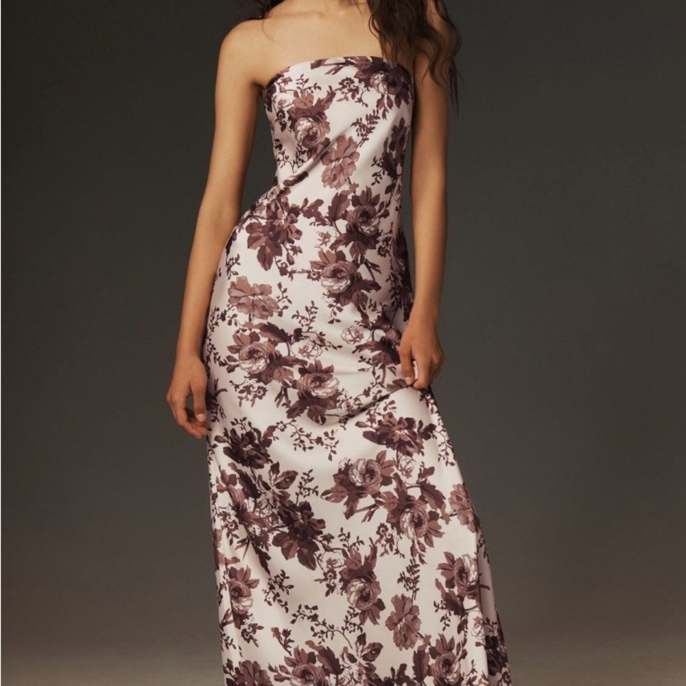NWT $278 Large BHLDN Anthropologie Strapless Maxi Dress, Holiday, Event, Vacay